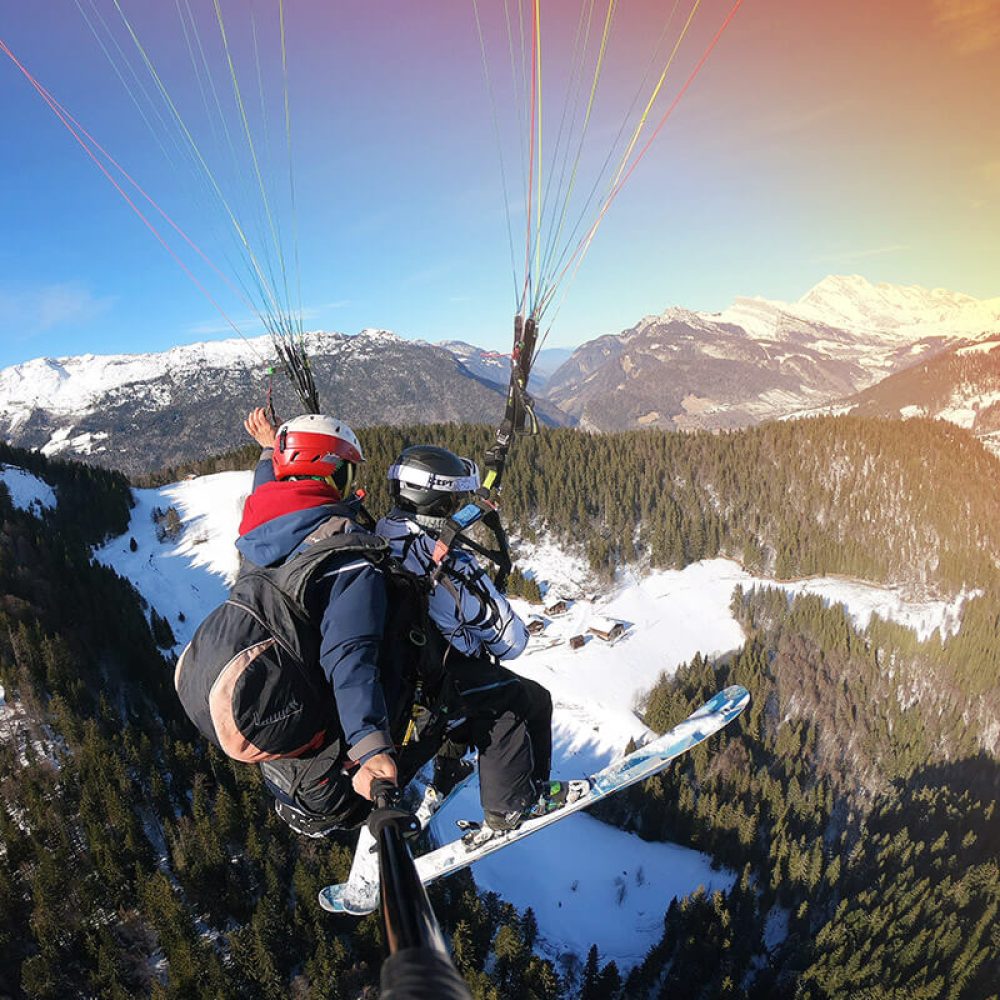Ski paragliding